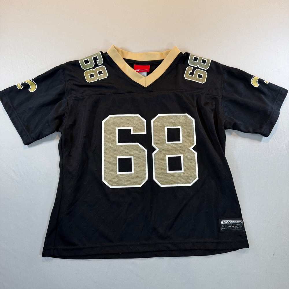 New Orleans Saints Kyle Turley 68 Jersey Reebok Youth Black Gold M Football